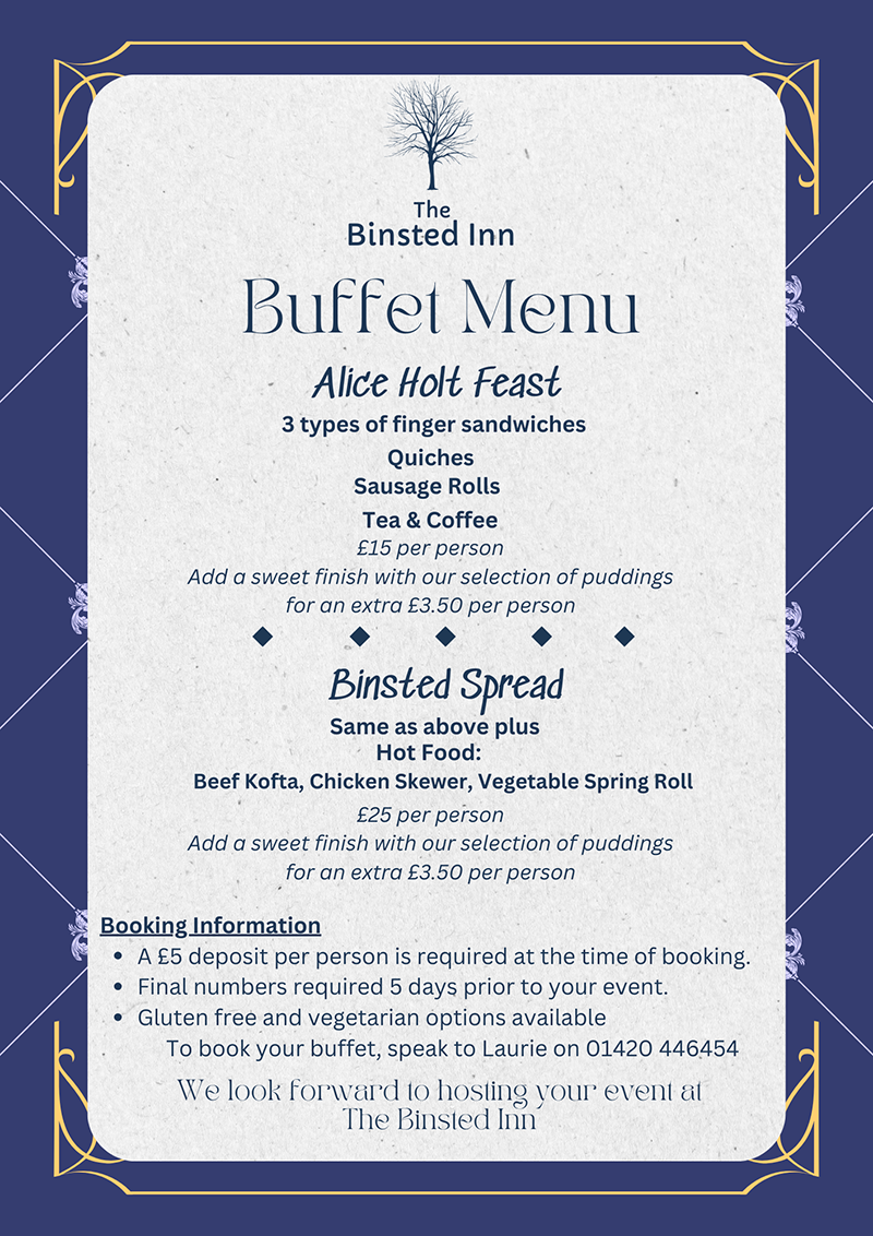Buffet options at The Binsted Inn